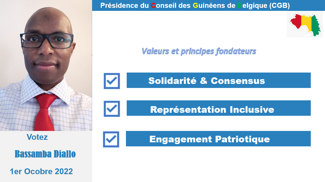 Conseil des Guinéens de Belgique : Le Journaliste Bassamba Diallo meilleur candidat  