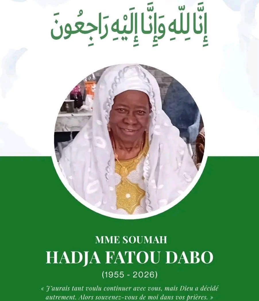 Décès : Programme des obsèques de feue Mme Soumah Hadja Fatou Dabo, la maman de MM Mourana et Aly Seydouba Soumah 